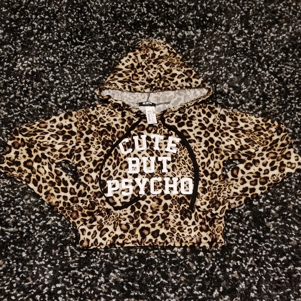 NWT Cute but Psycho crop hoodie